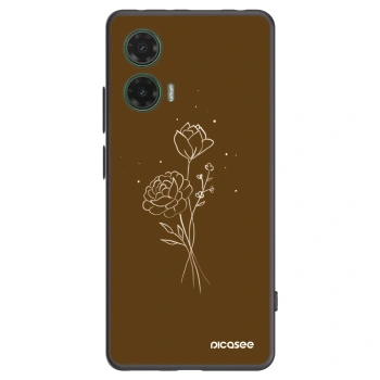Picasee husă neagră din silicon pentru Motorola Moto G35 5G - Brown flowers