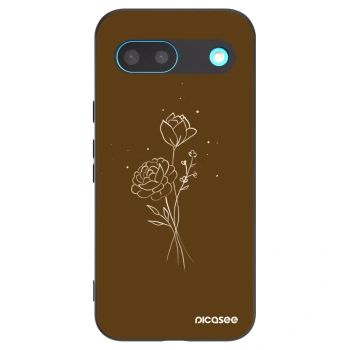 Picasee husă neagră din silicon pentru Google Pixel 8 - Brown flowers