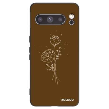 Picasee husă neagră din silicon pentru Google Pixel 8 Pro - Brown flowers