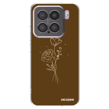 Picasee husă transparentă din silicon pentru Xiaomi 15 - Brown flowers