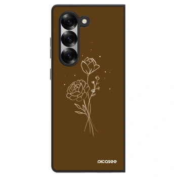 Husă pentru Samsung Galaxy Z Fold6 5G - Brown flowers