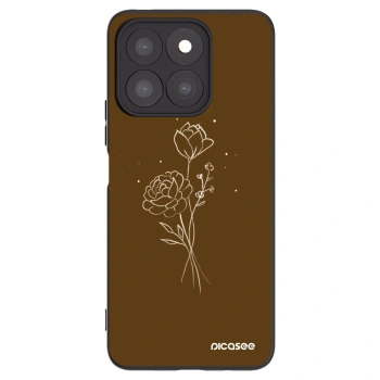 Picasee husă neagră din silicon pentru Honor X8c - Brown flowers