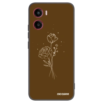 Picasee husă neagră din silicon pentru Motorola Moto G05 - Brown flowers