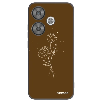 Picasee husă neagră din silicon pentru Xiaomi Poco F6 - Brown flowers