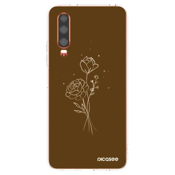 Picasee husă transparentă din silicon pentru Huawei P30 - Brown flowers