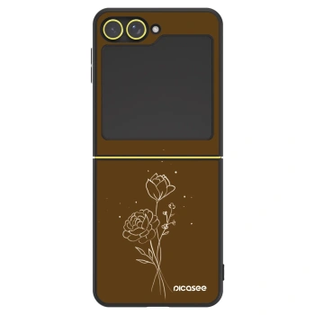 Husă pentru Samsung Galaxy Z Flip5 5G - Brown flowers