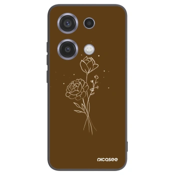 Picasee husă neagră din silicon pentru Xiaomi Redmi Note 14S - Brown flowers