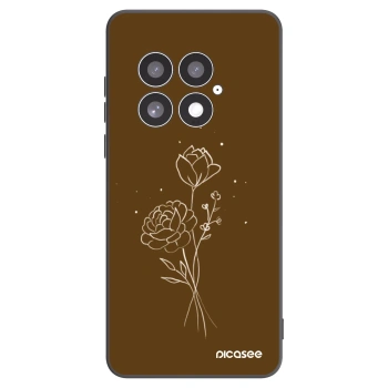 Picasee husă neagră din silicon pentru OnePlus 13 5G - Brown flowers