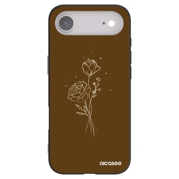 Picasee husă neagră din silicon pentru Apple iPhone Air - Brown flowers