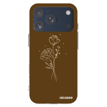 Picasee husă transparentă din silicon pentru Apple iPhone 17 Pro - Brown flowers