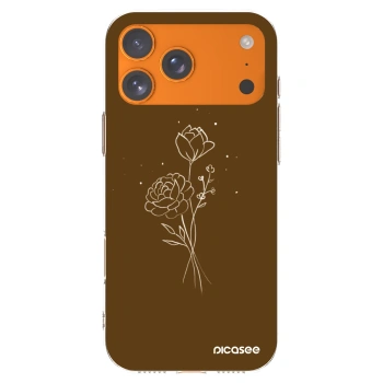 Picasee husă transparentă din silicon pentru Apple iPhone 17 Pro Max - Brown flowers