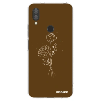 Picasee husă transparentă din silicon pentru Xiaomi Redmi 7 - Brown flowers