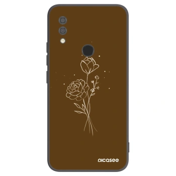 Picasee husă neagră din silicon pentru Xiaomi Redmi 7 - Brown flowers