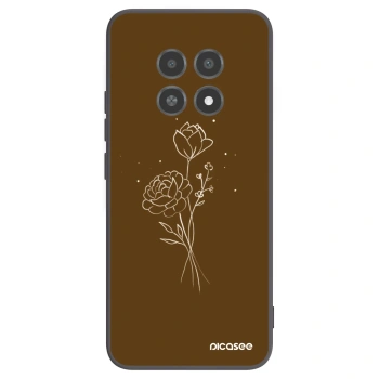 Picasee husă neagră din silicon pentru Realme 12X - Brown flowers