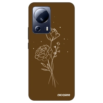 Husă pentru Xiaomi 13 Lite - Brown flowers