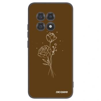 Picasee husă neagră din silicon pentru OnePlus 13R 5G - Brown flowers