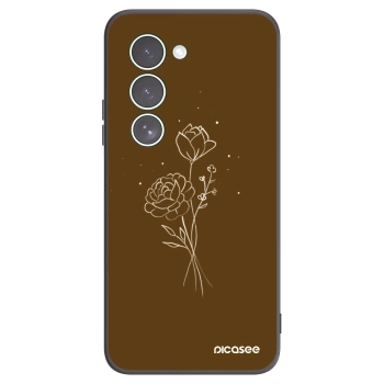 Picasee husă neagră din silicon pentru Xiaomi Redmi 15 5G - Brown flowers