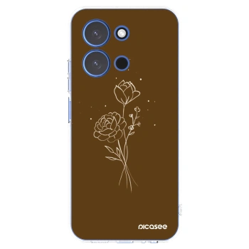 Picasee husă transparentă din silicon pentru Xiaomi Redmi 15C 4G - Brown flowers