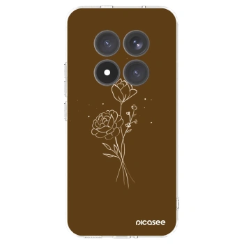 Picasee husă transparentă din silicon pentru Xiaomi Redmi Note 15 Pro+ - Brown flowers