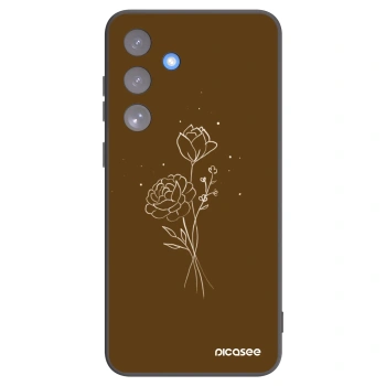 Picasee husă neagră din silicon pentru Samsung Galaxy S25 FE 5G - Brown flowers