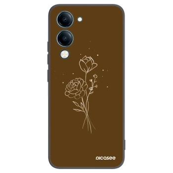 Picasee husă neagră din silicon pentru Vivo Y29s 5G - Brown flowers