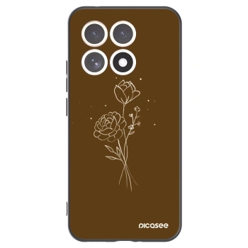 Picasee husă neagră din silicon pentru Xiaomi 15T - Brown flowers