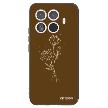 Picasee husă neagră din silicon pentru Xiaomi 15T Pro - Brown flowers