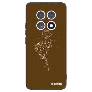 Picasee husă neagră din silicon pentru Xiaomi Redmi Note 15 - Brown flowers