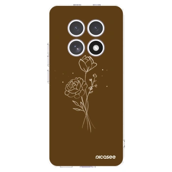 Picasee husă transparentă din silicon pentru Xiaomi Redmi Note 15 - Brown flowers