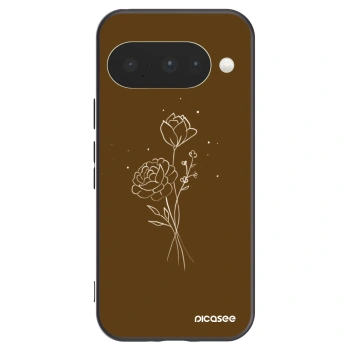 Picasee husă neagră din silicon pentru Google Pixel 10 - Brown flowers
