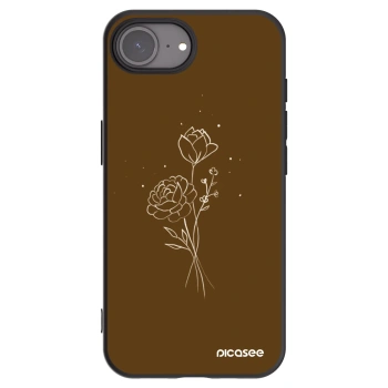 Picasee husă neagră din silicon pentru Apple iPhone 17e - Brown flowers