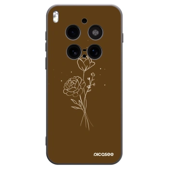 Picasee husă neagră din silicon pentru Vivo X300 Pro - Brown flowers