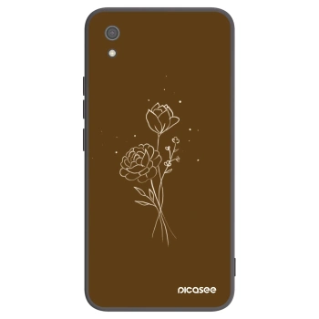 Picasee husă neagră din silicon pentru Xiaomi Redmi 7A - Brown flowers