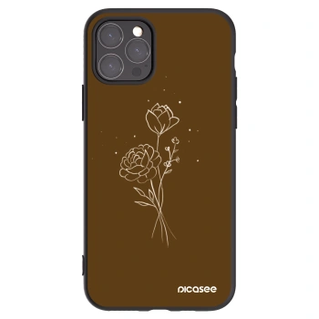 Picasee husă neagră din silicon pentru Apple iPhone 11 Pro - Brown flowers
