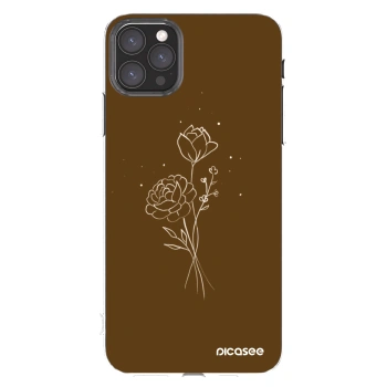 Picasee husă transparentă din silicon pentru Apple iPhone 11 Pro Max - Brown flowers