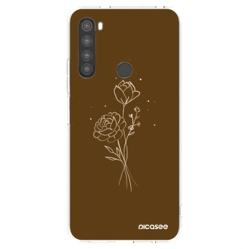 Picasee husă transparentă din silicon pentru Xiaomi Redmi Note 8 - Brown flowers