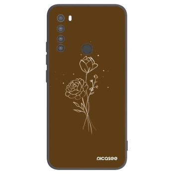 Picasee husă neagră din silicon pentru Xiaomi Redmi Note 8 - Brown flowers