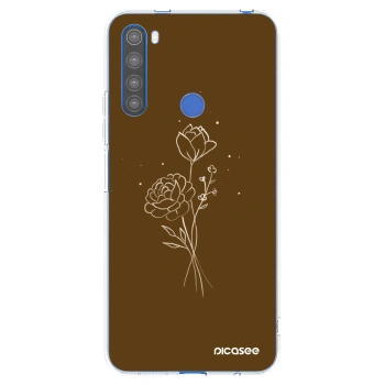Picasee husă transparentă din silicon pentru Xiaomi Redmi Note 8T - Brown flowers