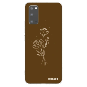 Picasee husă transparentă din silicon pentru Samsung Galaxy S20 G980F - Brown flowers