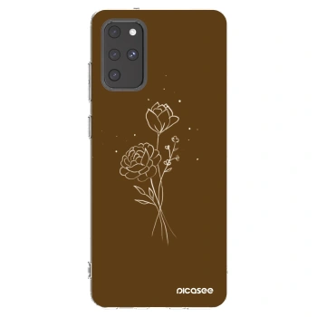 Picasee husă transparentă din silicon pentru Samsung Galaxy S20+ G985F - Brown flowers