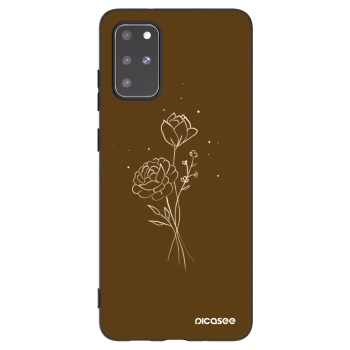 Picasee husă neagră din silicon pentru Samsung Galaxy S20+ G985F - Brown flowers