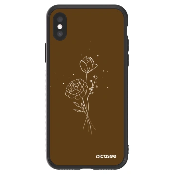 Picasee ULTIMATE CASE pentru Apple iPhone X/XS - Brown flowers
