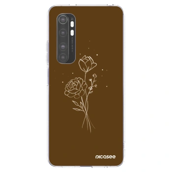 Picasee husă transparentă din silicon pentru Xiaomi Mi Note 10 Lite - Brown flowers