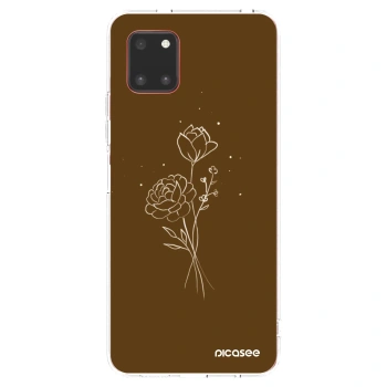 Picasee husă transparentă din silicon pentru Samsung Galaxy Note 10 Lite N770F - Brown flowers