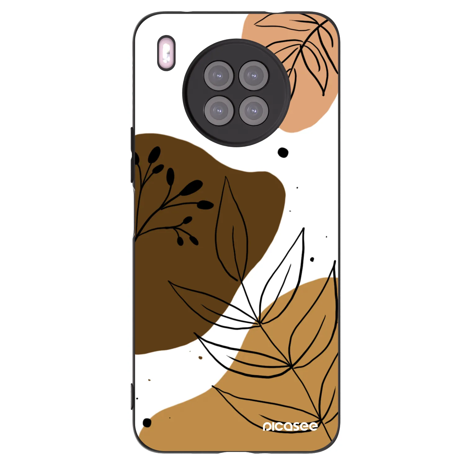 Picasee husă neagră din silicon pentru Huawei Nova 8i - Boho style