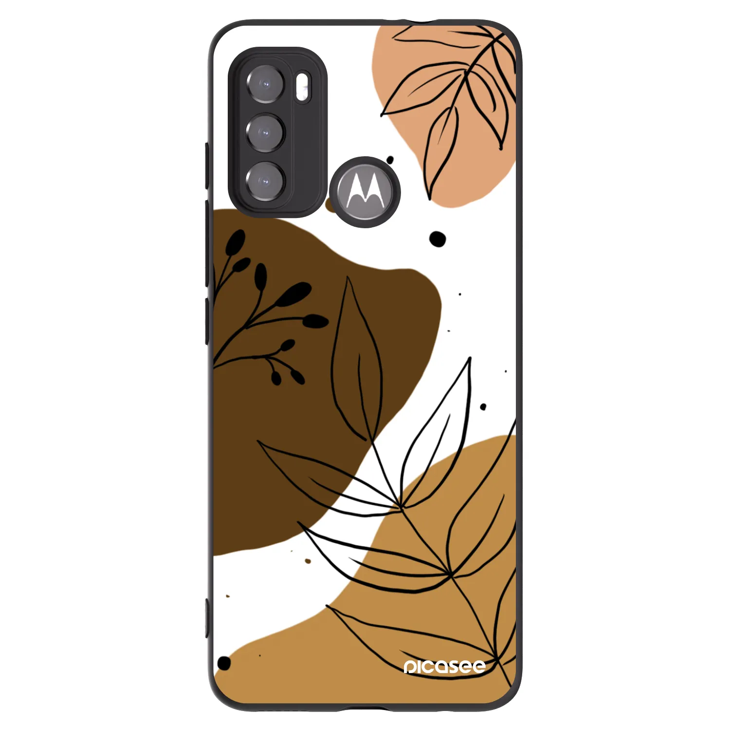 Picasee husă neagră din silicon pentru Motorola Moto G60 - Boho style