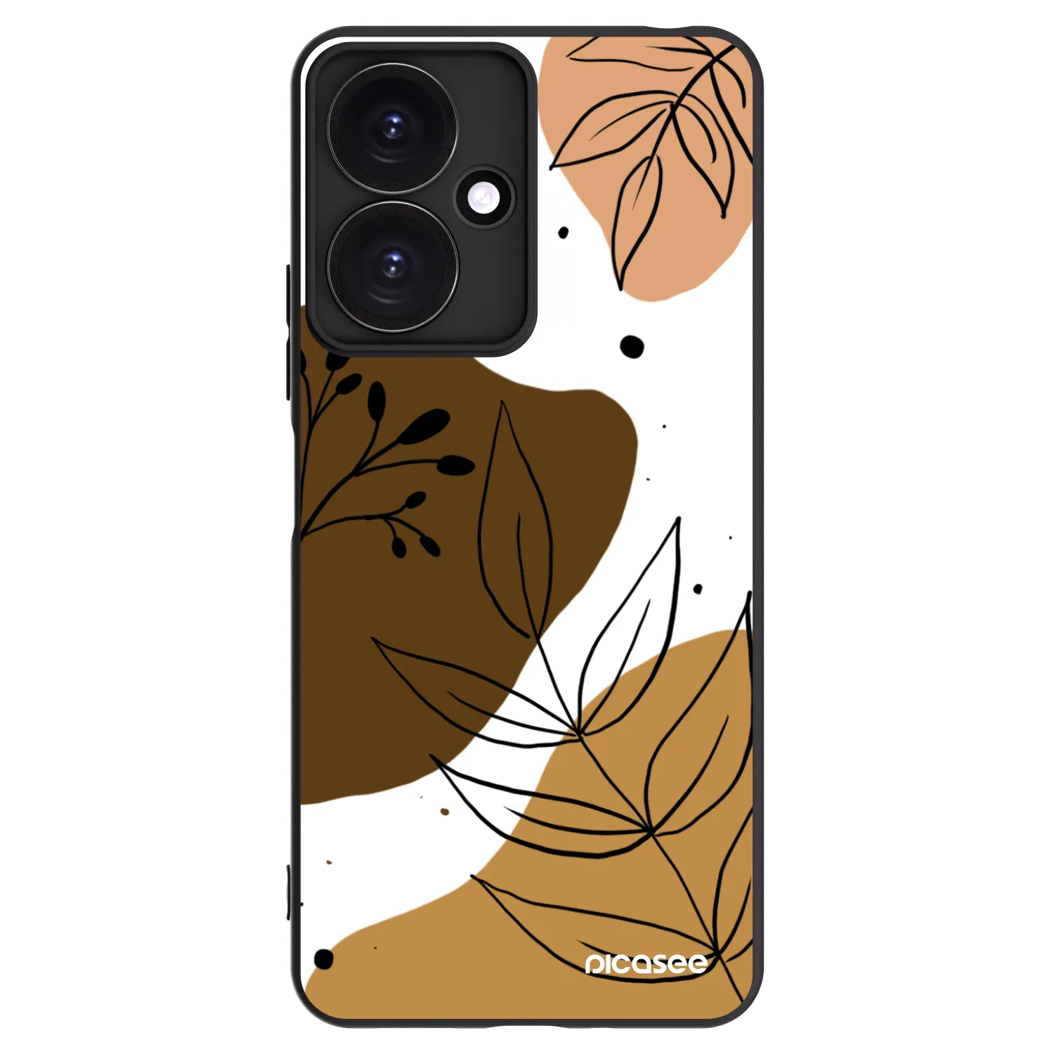 Picasee husă neagră din silicon pentru Xiaomi Redmi 13C 5G - Boho style