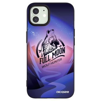 Picasee husă neagră din silicon pentru Apple iPhone 12 - Wolf