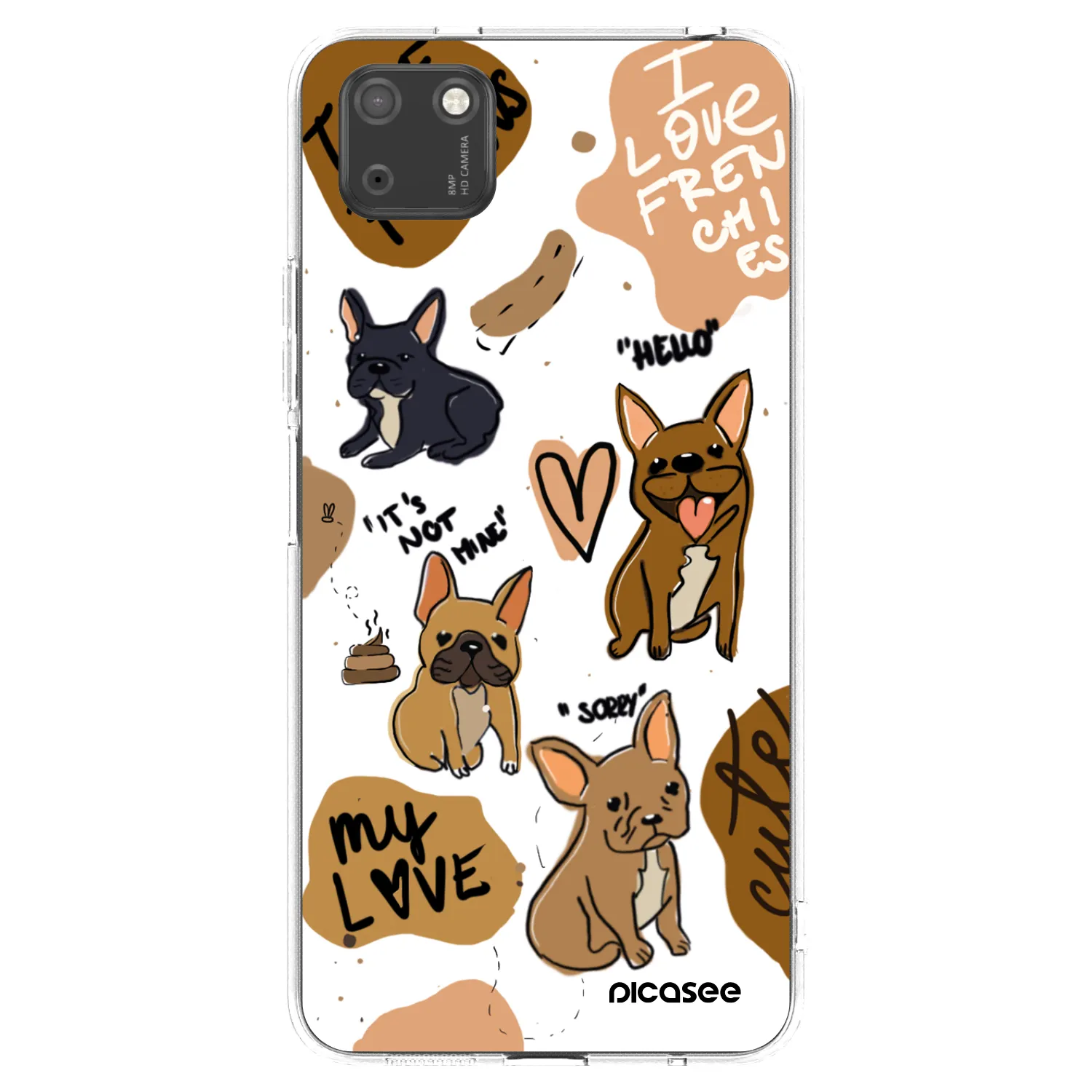 Picasee husă transparentă din silicon pentru Huawei Y5P - Frenchies