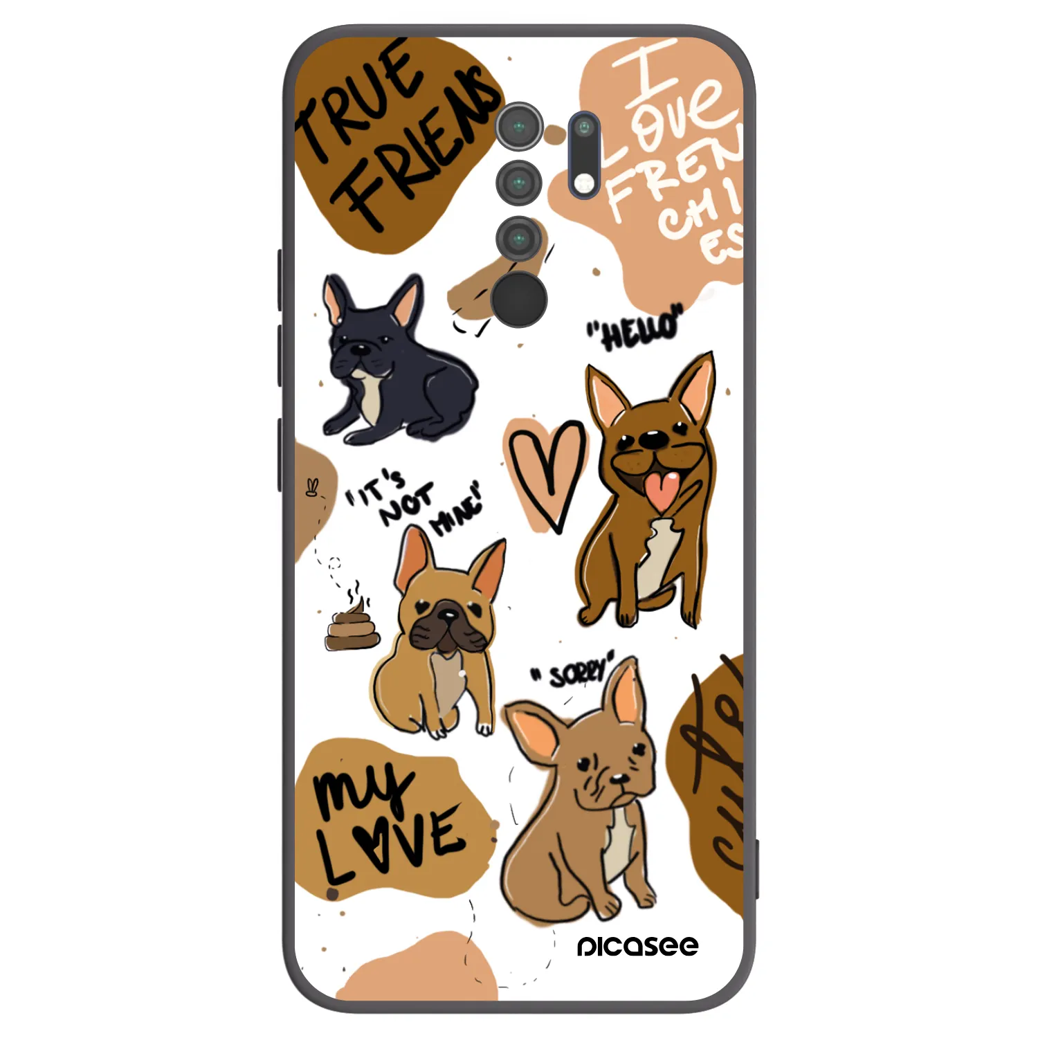 Picasee husă neagră din silicon pentru Xiaomi Redmi 9 - Frenchies